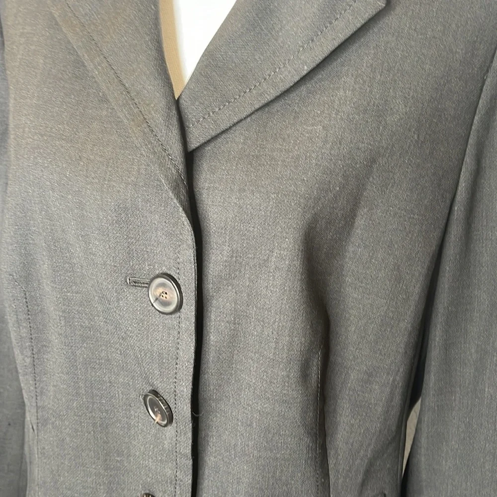 Akris Punto Blazer Jacket Wool Blend Lined Boxy Black Sz 14